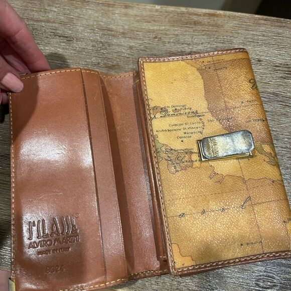 Alviero Martini 1 Classe 9324 wallet money clip geo natural large - Picture 4 of 8